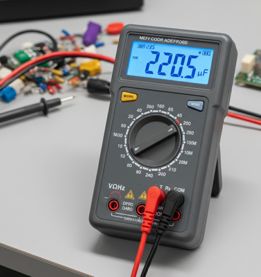 Using a multimeter to test AC capacitor microfarad reading