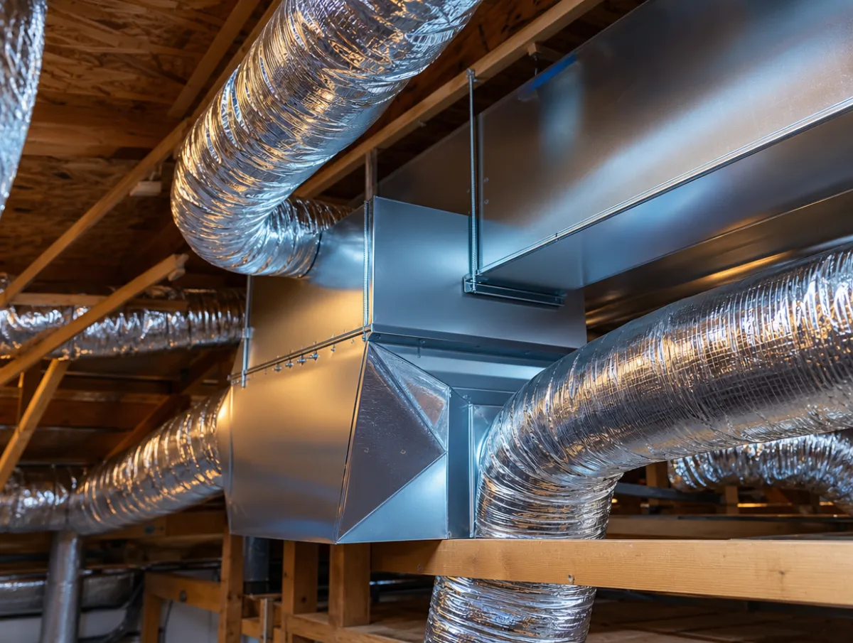 Newly installed HVAC ductwork in a South Florida home